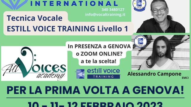 Estill Voice Training LV1 – 10/12 Febbraio